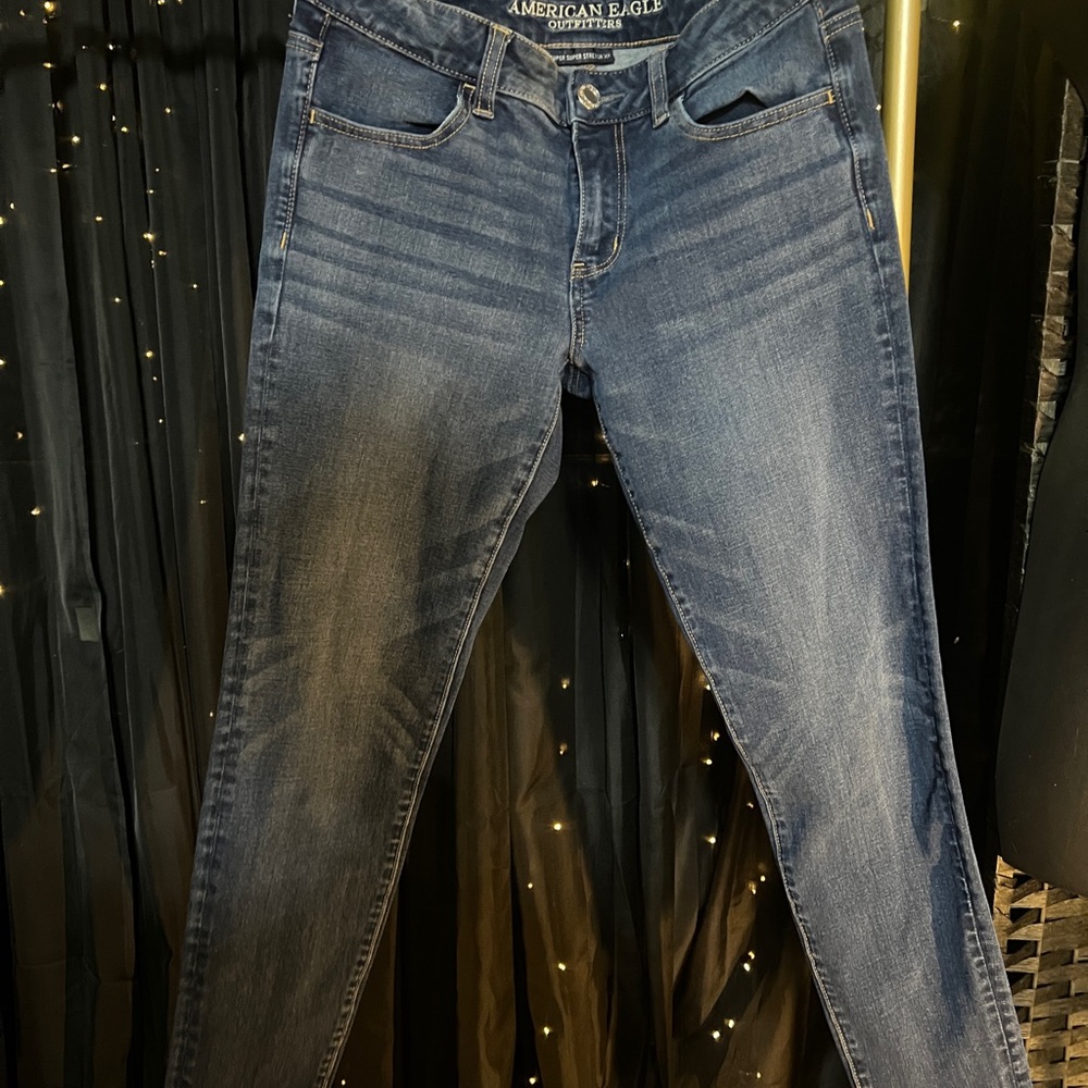 American Eagle Outfitters Women's Dark Blue Skinny Jeans
